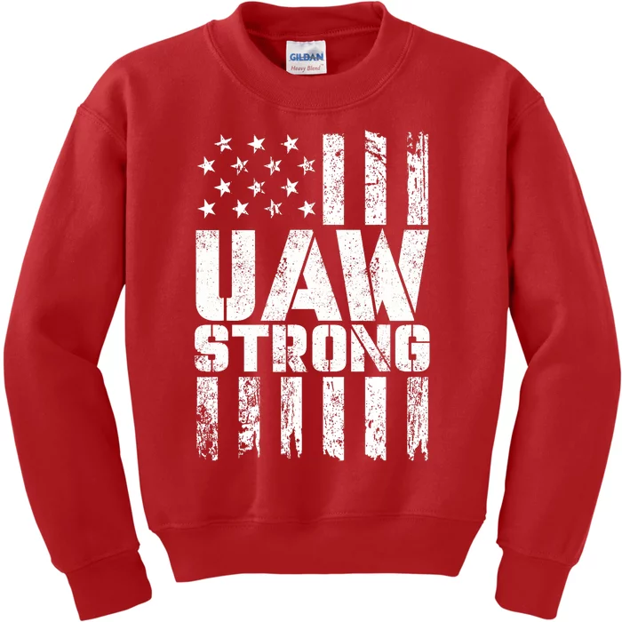 UAW Strong Solidarity UAW Proud Union UAW Laborer Worker Kids Sweatshirt