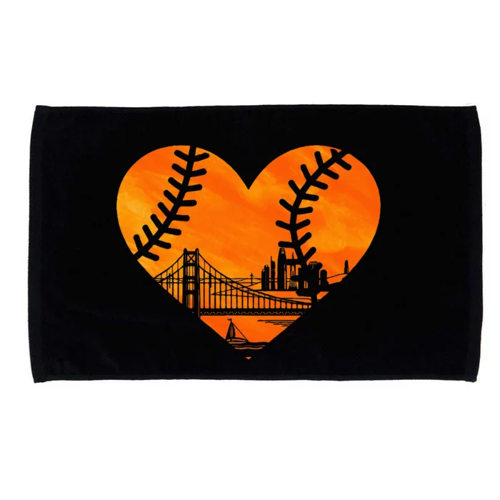 Us State San Francisco Baseball Vintage Heart Microfiber Hand Towel