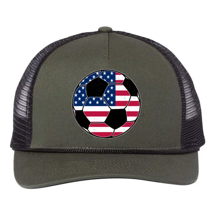 United States Soccer Ball Sport Vintage Retro Rope Trucker Hat Cap