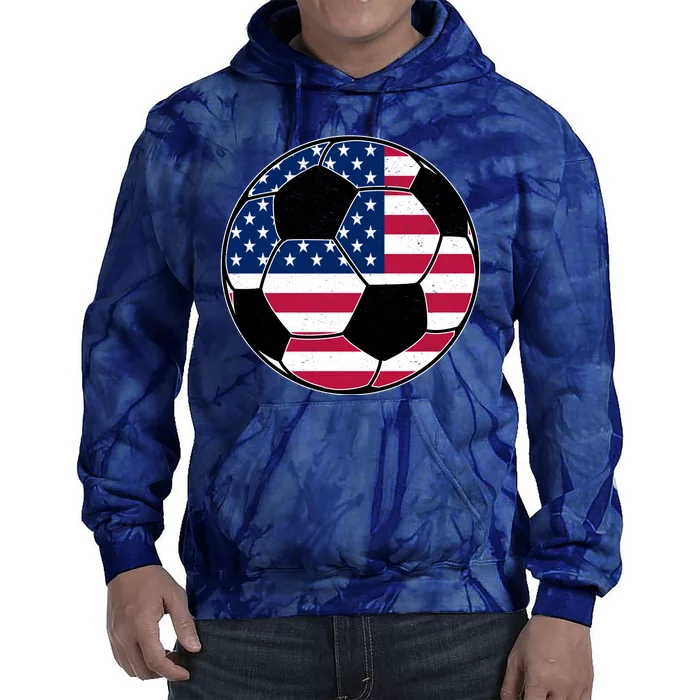 United States Soccer Ball Sport Vintage Tie Dye Hoodie