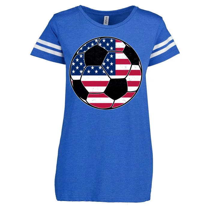 United States Soccer Ball Sport Vintage Enza Ladies Jersey Football T-Shirt