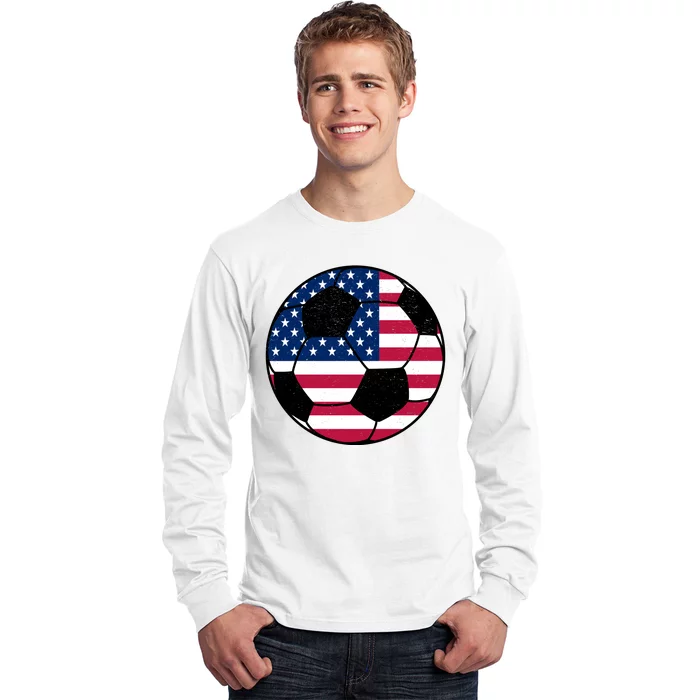 United States Soccer Ball Sport Vintage Long Sleeve Shirt