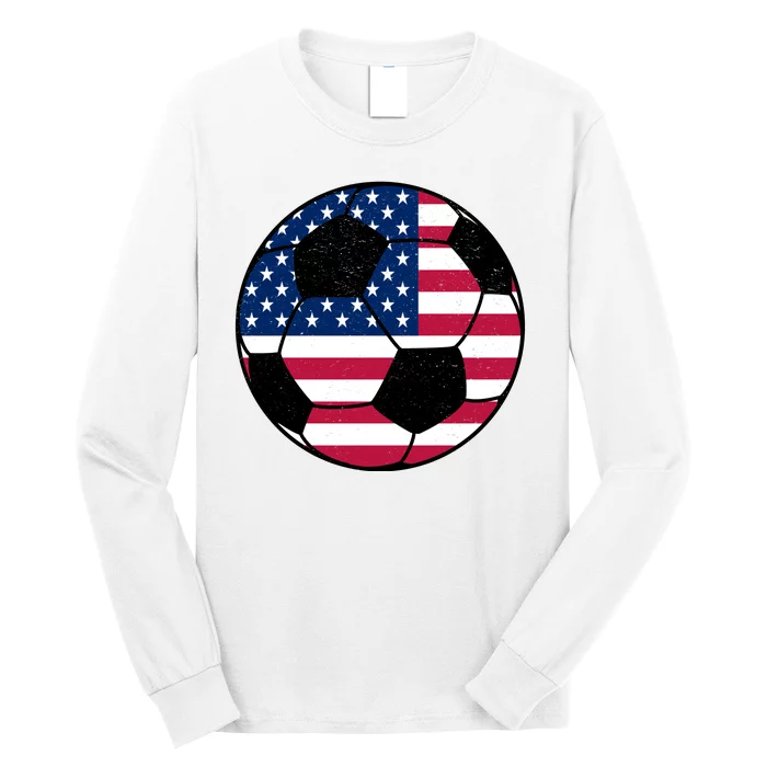 United States Soccer Ball Sport Vintage Long Sleeve Shirt