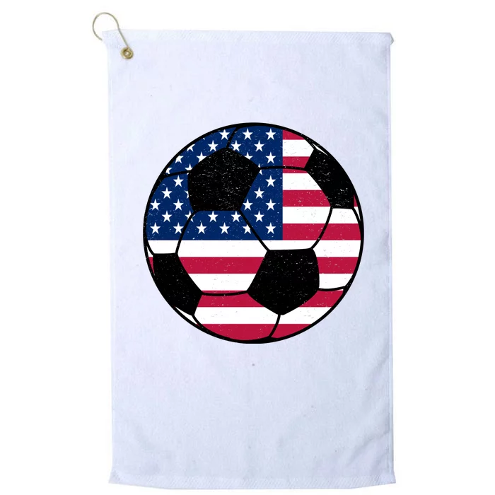 United States Soccer Ball Sport Vintage Platinum Collection Golf Towel