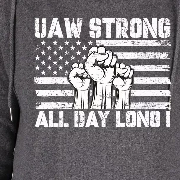 Uaw Strong Solidarity Uaw Proud Union Uaw Laborer Worker Womens Funnel Neck Pullover Hood