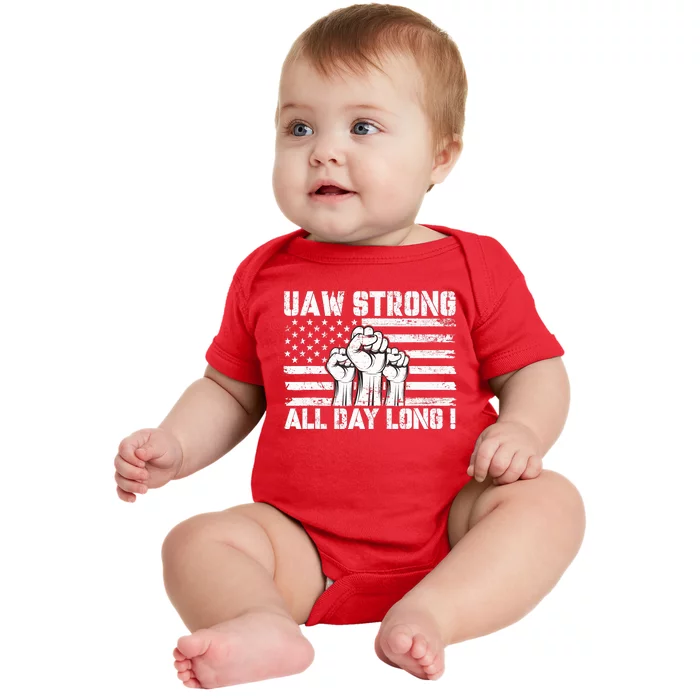 Uaw Strong Solidarity Uaw Proud Union Uaw Laborer Worker Baby Bodysuit