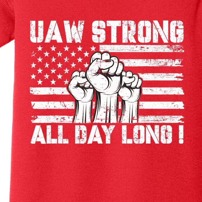 Uaw Strong Solidarity Uaw Proud Union Uaw Laborer Worker Baby Bodysuit