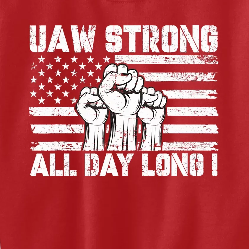 Uaw Strong Solidarity Uaw Proud Union Uaw Laborer Worker Kids Sweatshirt