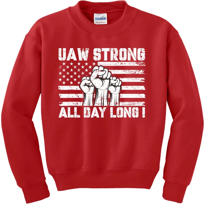 Uaw Strong Solidarity Uaw Proud Union Uaw Laborer Worker Kids Sweatshirt