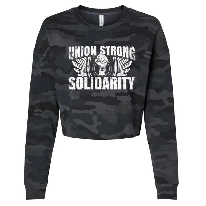 Union Strong Solidarity UAW Worker Laborer Cropped Pullover Crew