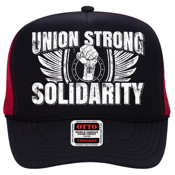 Union Strong Solidarity UAW Worker Laborer High Crown Mesh Trucker Hat