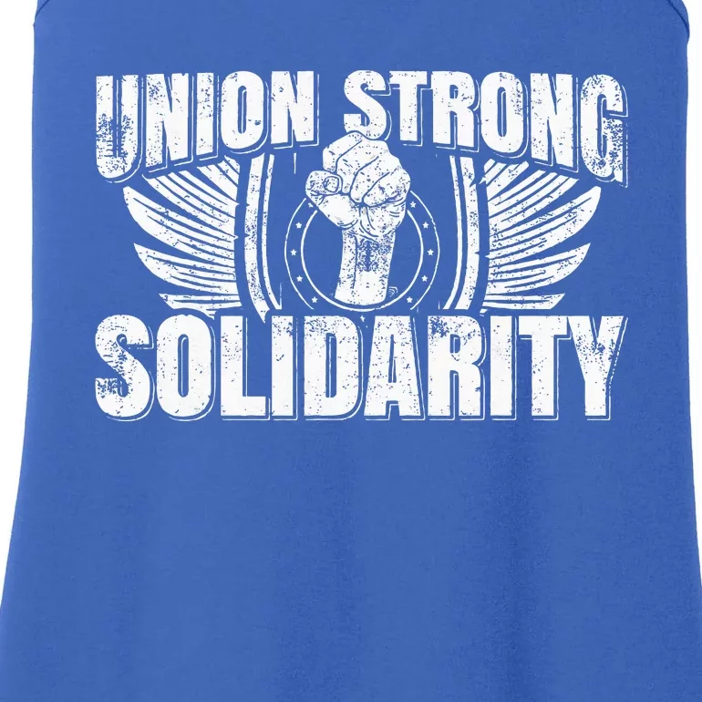 Union Strong Solidarity UAW Worker Laborer Ladies Essential Tank