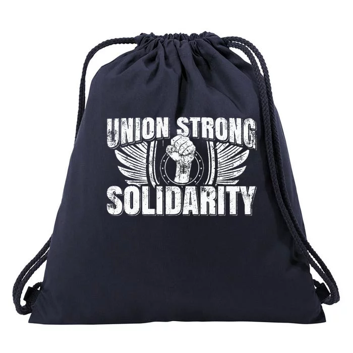 Union Strong Solidarity UAW Worker Laborer Drawstring Bag