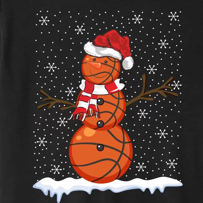 Ugly Sweater Style Snowman Basketball Ball Christmas ChromaSoft Performance T-Shirt