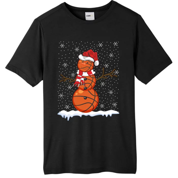 Ugly Sweater Style Snowman Basketball Ball Christmas ChromaSoft Performance T-Shirt