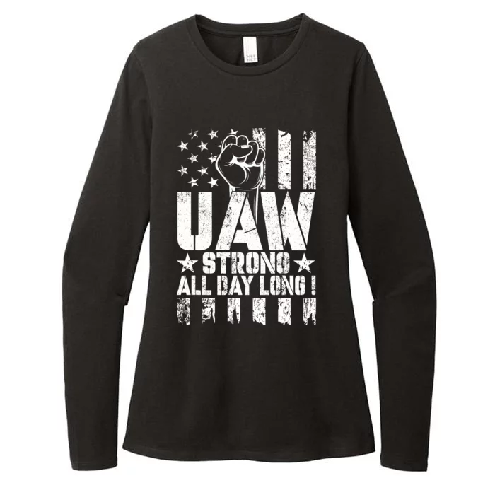 UAW Strong Solidarity UAW Proud Union UAW Laborer Worker Womens CVC Long Sleeve Shirt