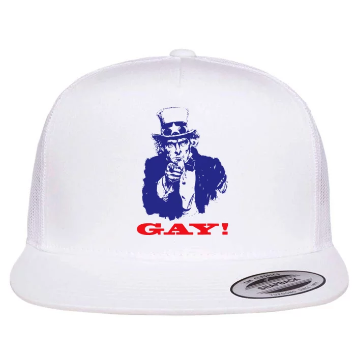 Uncle Sam Say Gay Lgbt Gay Ally Pride Month Flat Bill Trucker Hat