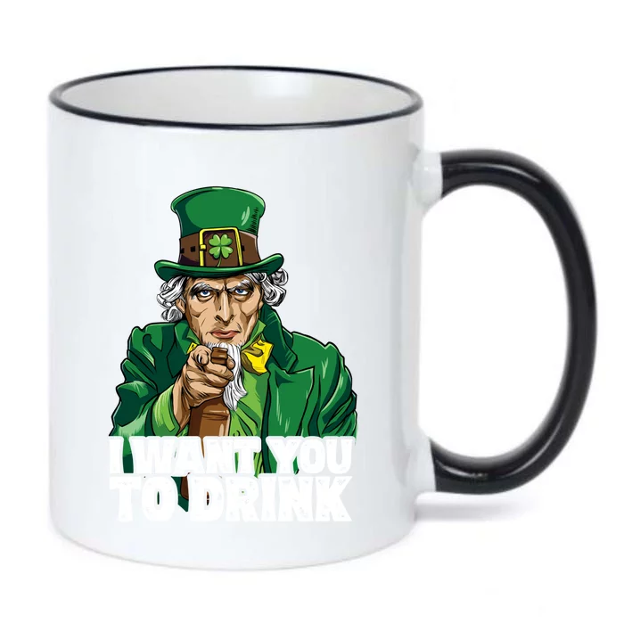 Uncle Sam St Patricks Day I Want You To Leprechaun Gift Black Color Changing Mug