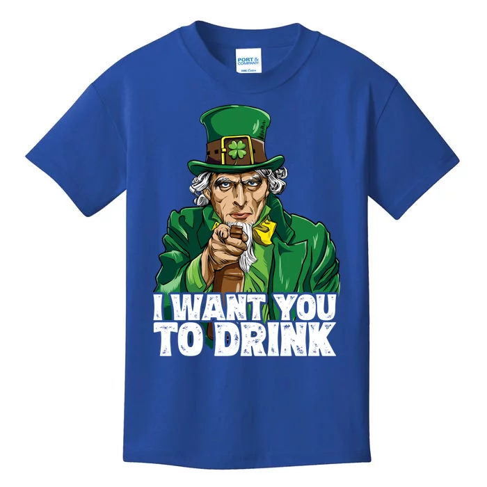 Uncle Sam St Patricks Day I Want You To Leprechaun Gift Kids T-Shirt