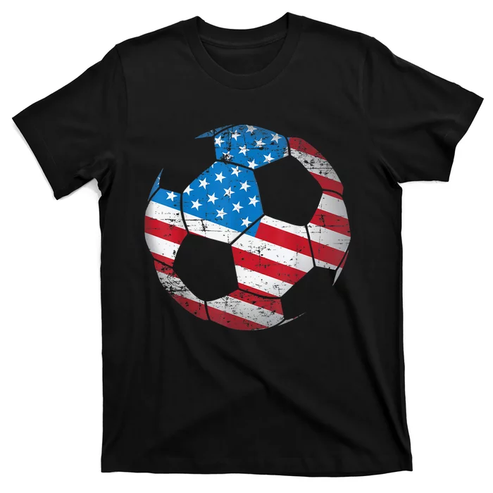 United States Soccer Ball Flag Jersey Shirt USA Football T-Shirt