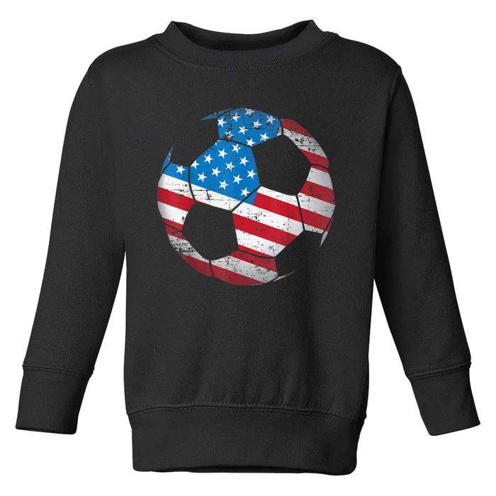 United States Soccer Ball Flag Jersey Shirt USA Football Toddler Sweatshirt