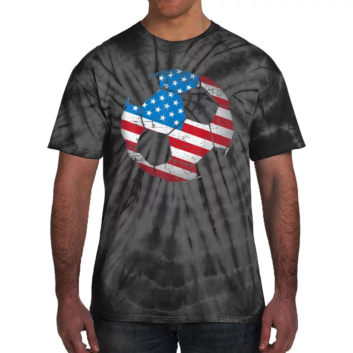 United States Soccer Ball Flag Jersey Shirt USA Football Tie-Dye T-Shirt