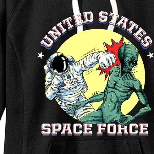 United States Space Force Funny Space Lover & UFO Alien Women's Fleece Hoodie