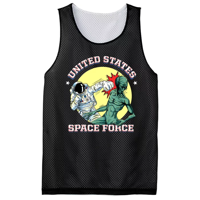 United States Space Force Funny Space Lover & UFO Alien Mesh Reversible Basketball Jersey Tank