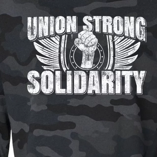 Union Strong Solidarity UAW Worker Laborer Cropped Pullover Crew