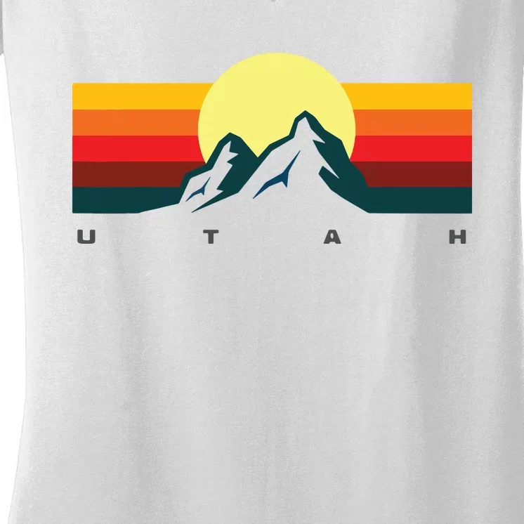 Us States Souvenir Mountain Utah Women's V-Neck T-Shirt