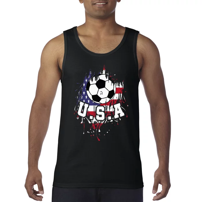 United States Soccer American Football Usa Futbol Tank Top