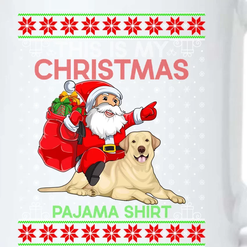 Ugly Sweater Santa Riding Labrador Retriever Dog Christmas Funny Gift Black Color Changing Mug