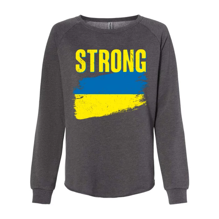 Ukraine Strong Stand With Ukraine Flag Womens California Wash Sweatshirt