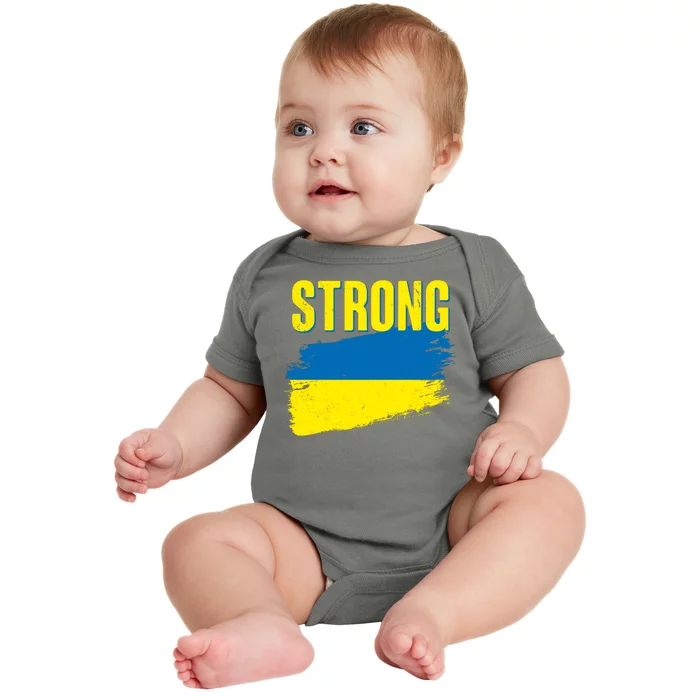 Ukraine Strong Stand With Ukraine Flag Baby Bodysuit