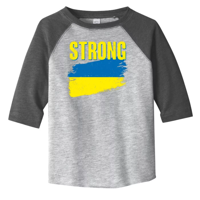 Ukraine Strong Stand With Ukraine Flag Toddler Fine Jersey T-Shirt