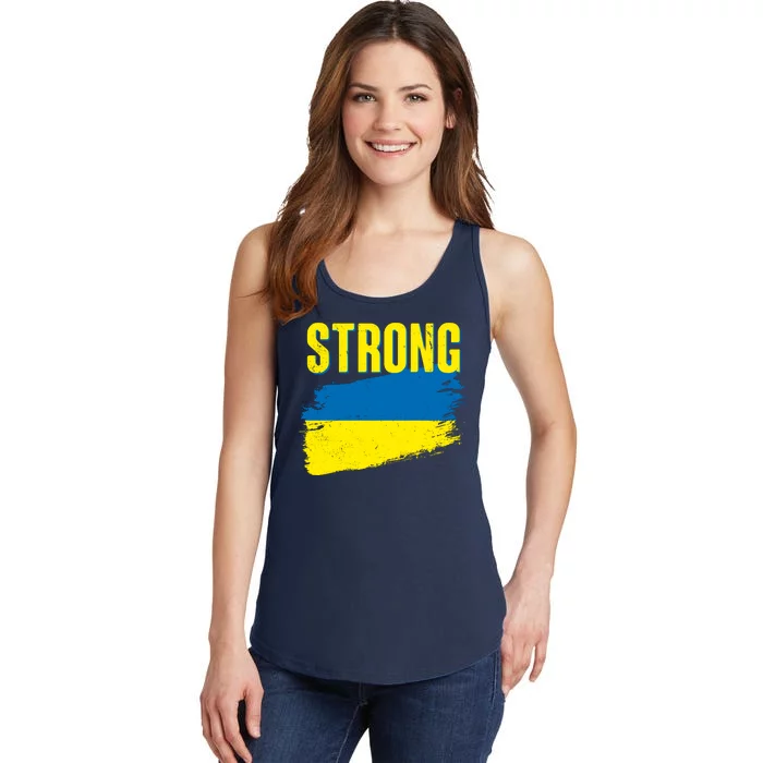 Ukraine Strong Stand With Ukraine Flag Ladies Essential Tank