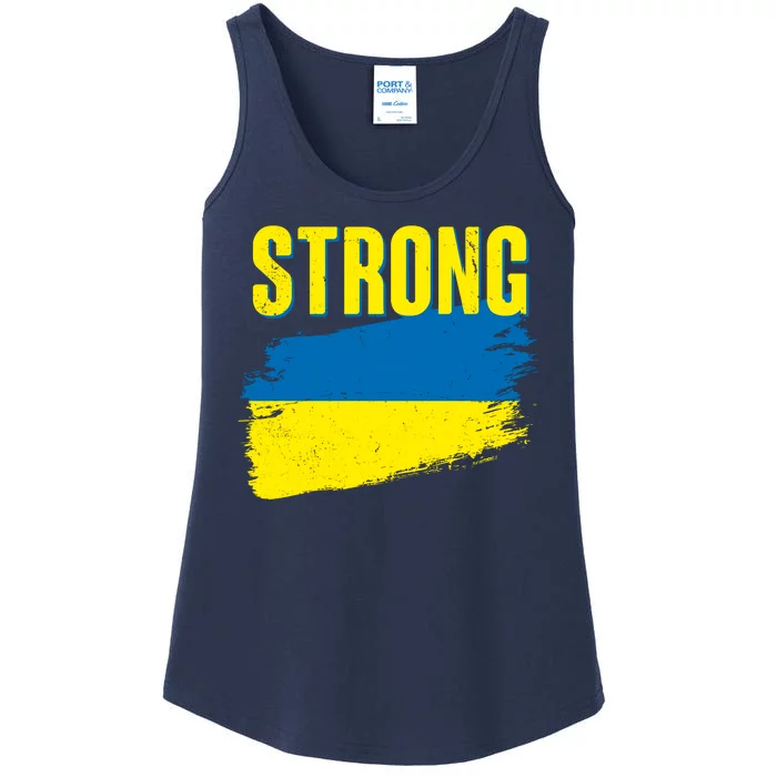 Ukraine Strong Stand With Ukraine Flag Ladies Essential Tank