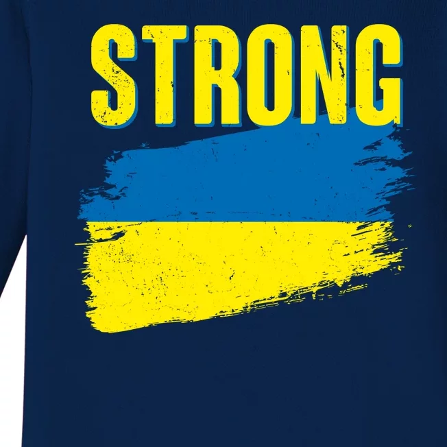 Ukraine Strong Stand With Ukraine Flag Baby Long Sleeve Bodysuit