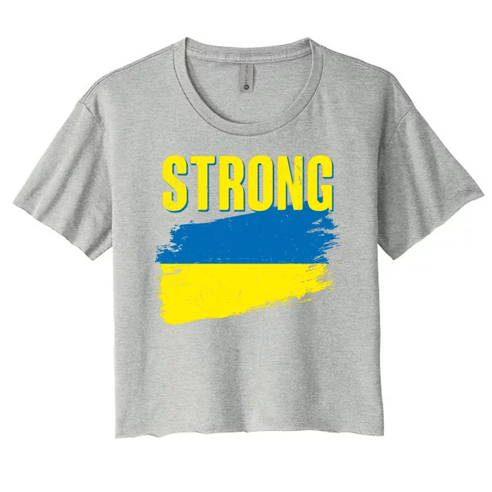 Ukraine Strong Stand With Ukraine Flag Women's Crop Top Tee