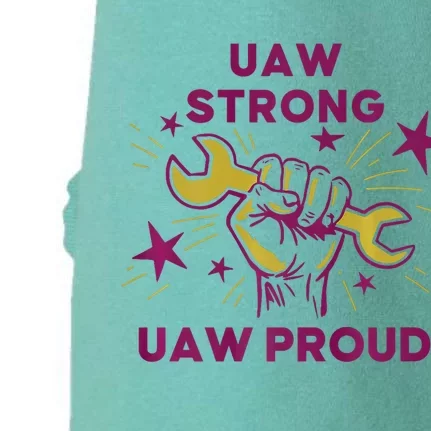 UAW Strong Solidarity UAW Proud Union UAW Laborer Worker Doggie 3-End Fleece Hoodie