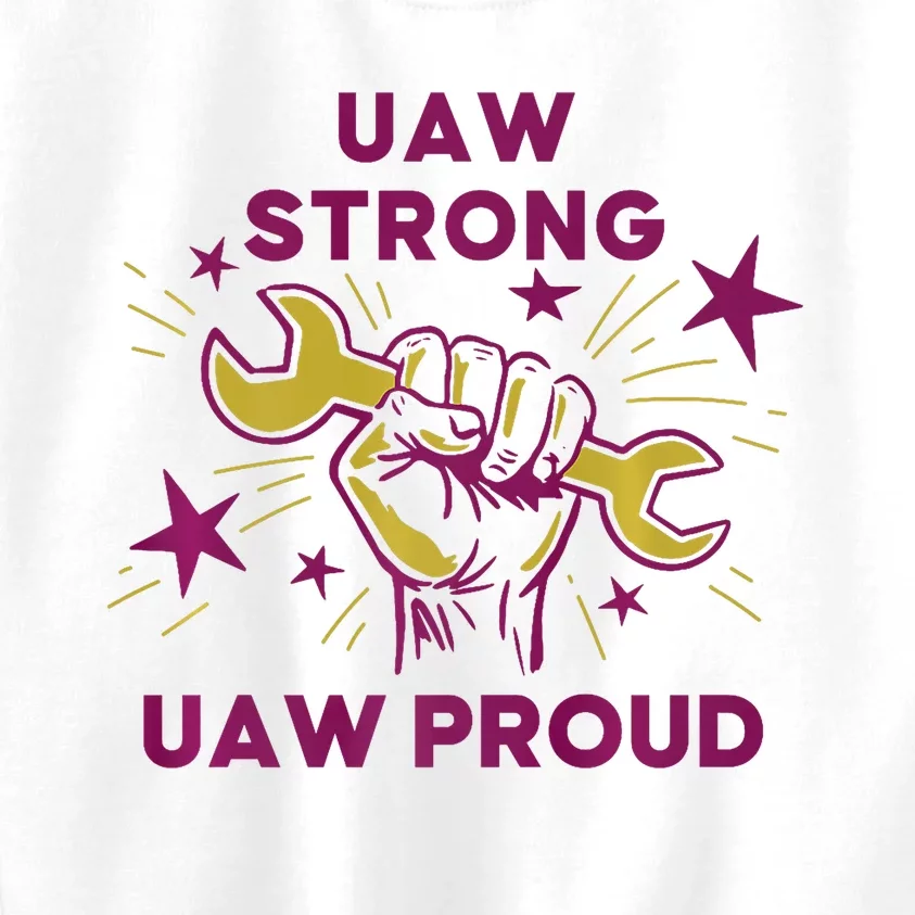 UAW Strong Solidarity UAW Proud Union UAW Laborer Worker Kids Sweatshirt