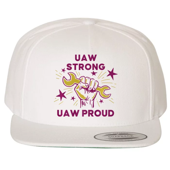 UAW Strong Solidarity UAW Proud Union UAW Laborer Worker Wool Snapback Cap