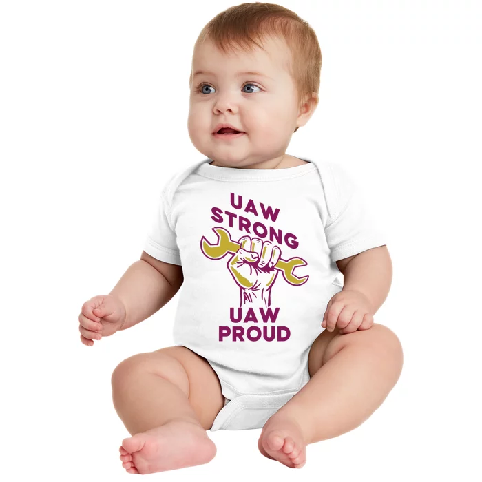 UAW Strong Solidarity UAW Proud Union UAW Strike Baby Bodysuit