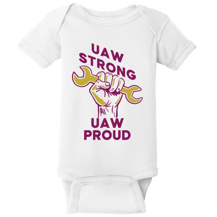 UAW Strong Solidarity UAW Proud Union UAW Strike Baby Bodysuit