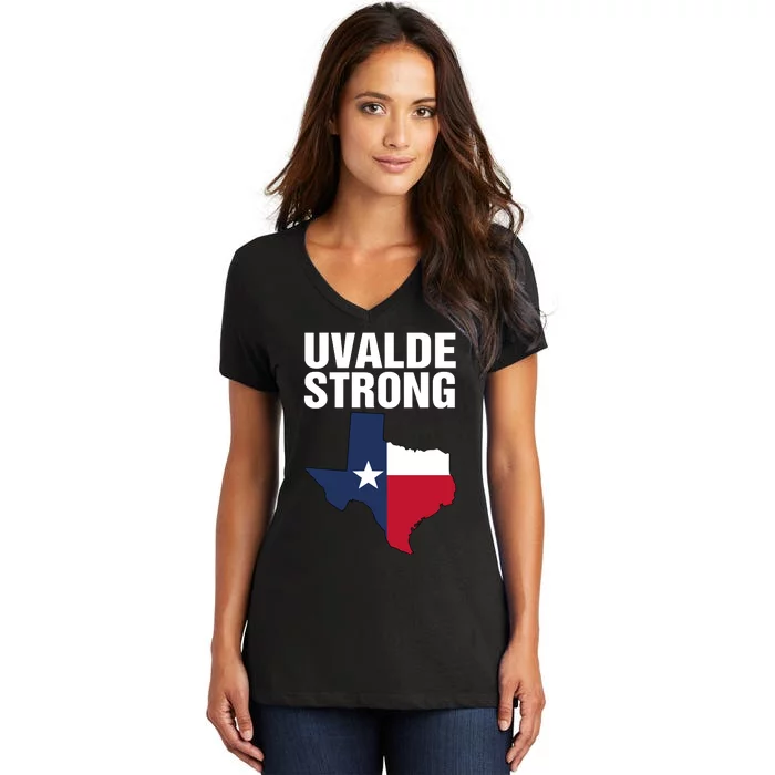 Uvalde Strong Shirt Pray For Texas Uvalde Strong Trendy Women's V-Neck T-Shirt