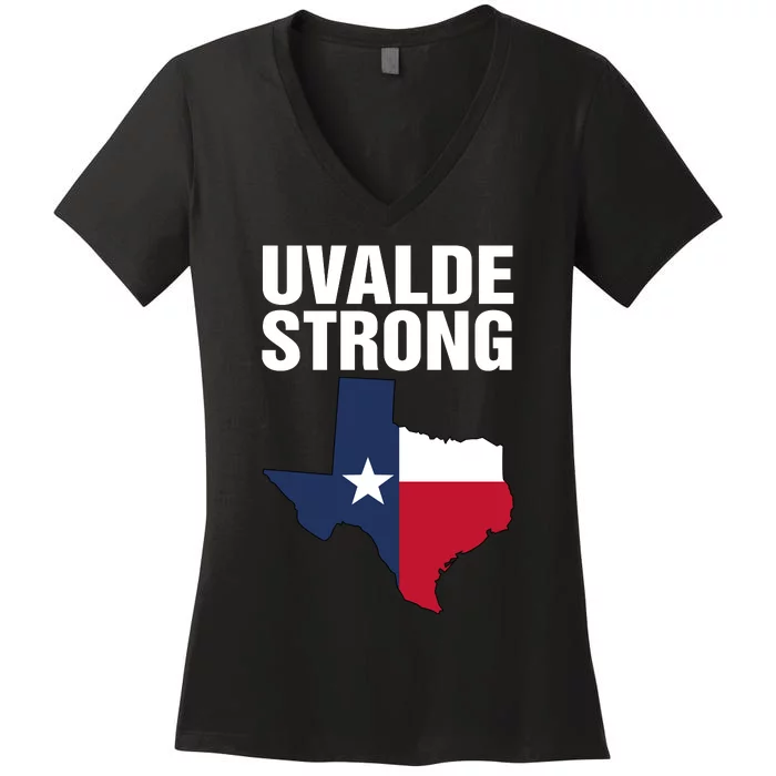 Uvalde Strong Shirt Pray For Texas Uvalde Strong Trendy Women's V-Neck T-Shirt