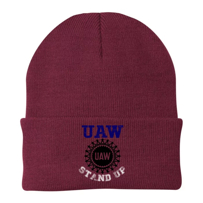 Uaw Strike Stand Up United Auto Workers Union Uaw Red Trending Knit Cap Winter Beanie