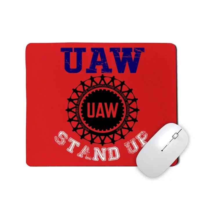 Uaw Strike Stand Up United Auto Workers Union Uaw Red Trending Mousepad