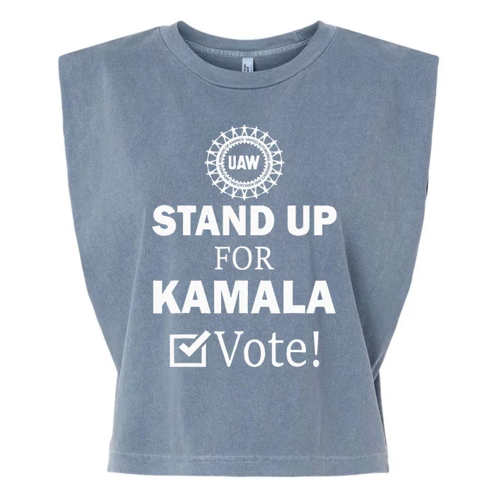 Uaw Strike Stand Up For Kamala Vote Uaw Red Garment-Dyed Women's Muscle Tee