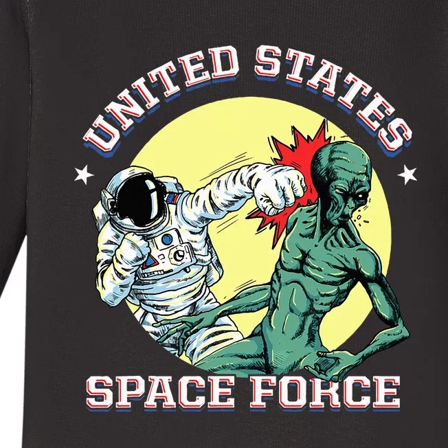 United States Space Force Funny Space Lover & Ufo Alien Baby Long Sleeve Bodysuit